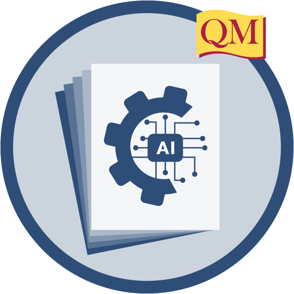 paper with cog wheel and AI theme in center